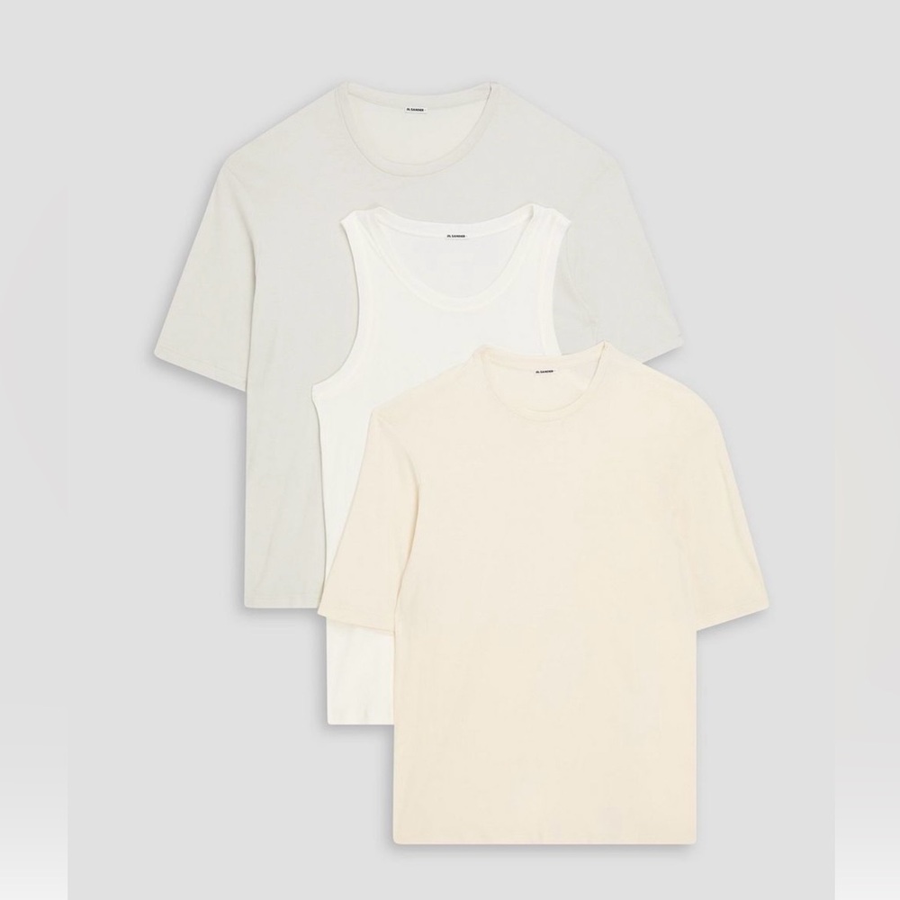 JIL SANDER+ Set of three cotton-jersey T-shirts NWT